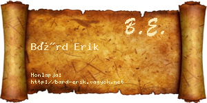 Bárd Erik névjegykártya